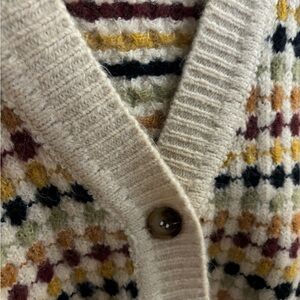 Blu Pepper Cream Multi-Color Knit Cardigan